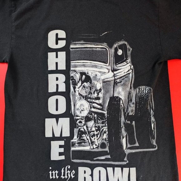 Hot Rod Chrome in the Bowl graphic T-shirt black men's size M - Picture 2 of 4